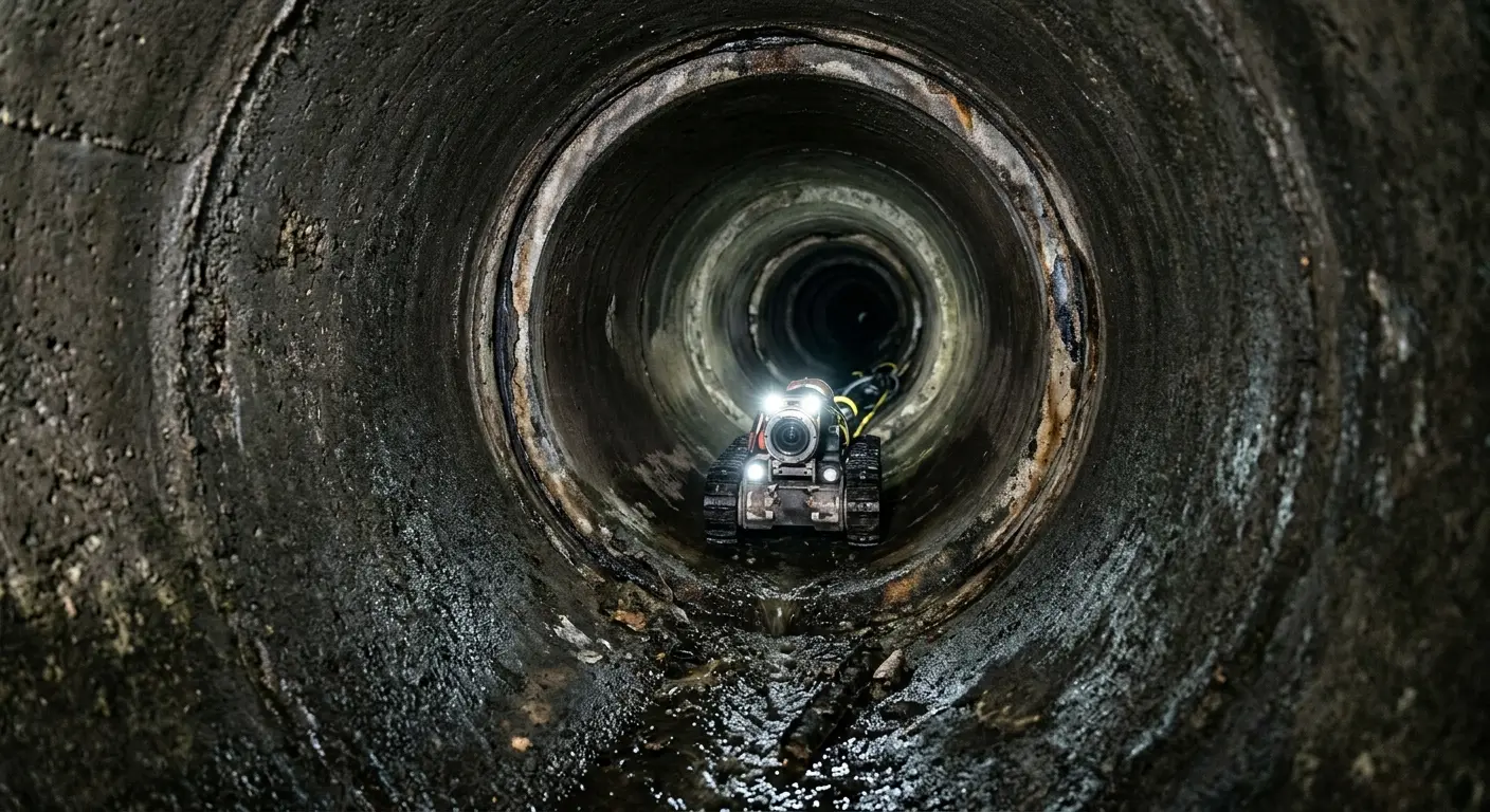 Robotic sewer camera inspecting pipe interior for Sewer Line Repair in Apollo Beach